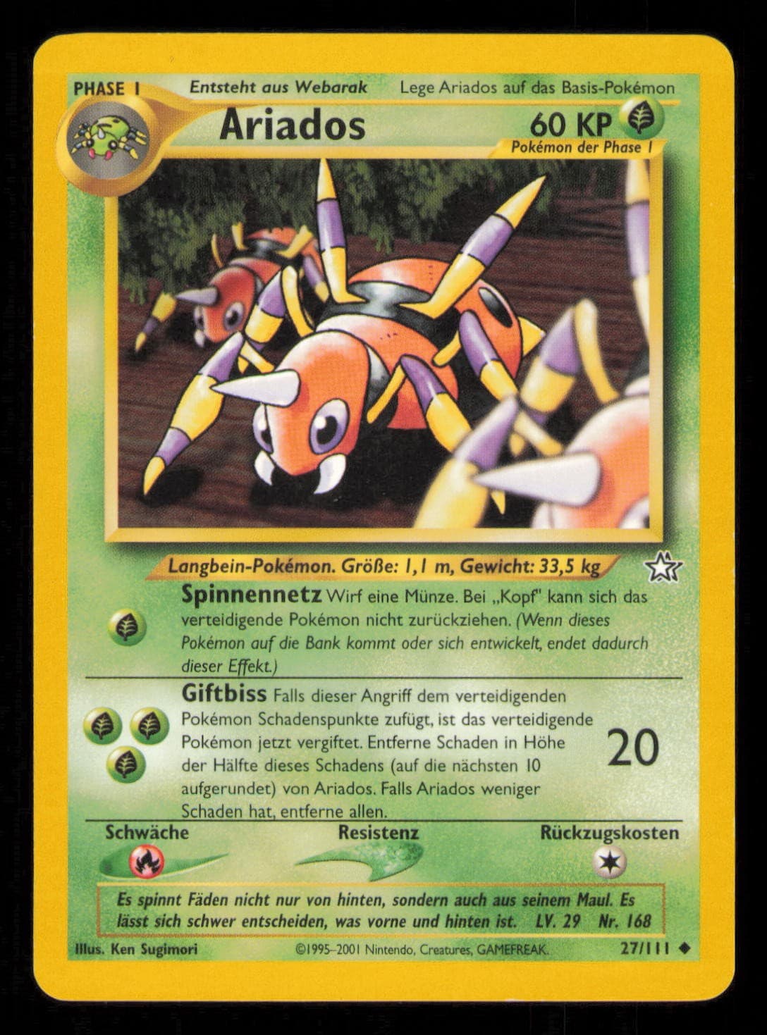 Pokemon Ariados 27/111 Neo Genesis Deutsch