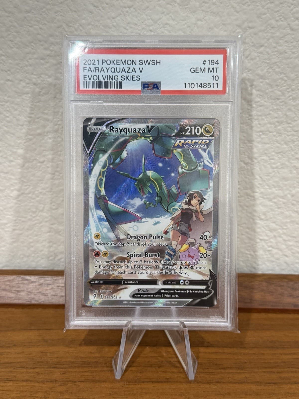 Rayquaza V 194/203 Alternate Full Art GEM MINT PSA 10 Pokémon Evolving Skies