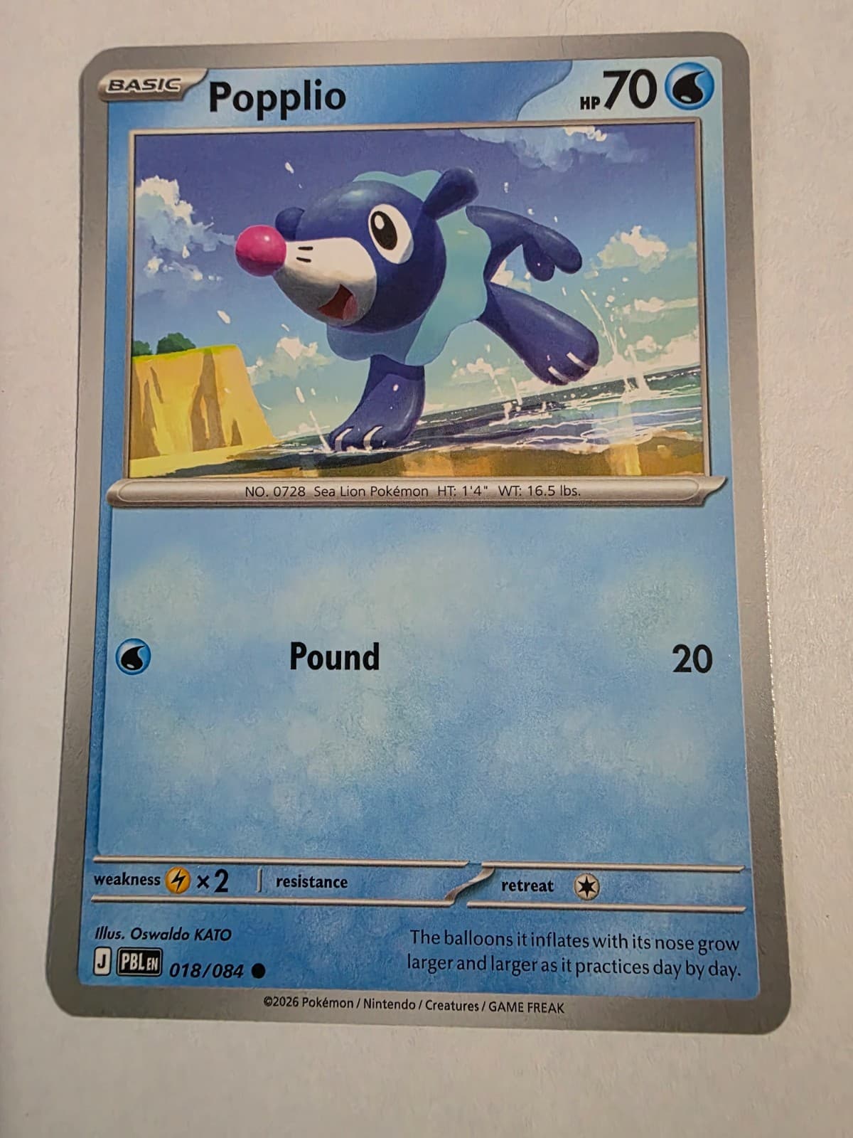 Pokemon Pitch Black Popplio 18/84 common NM