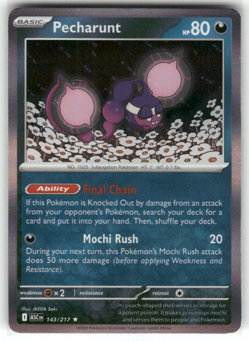 Pecharunt 143/217 Ascended Heroes Holo Pokemon TCG