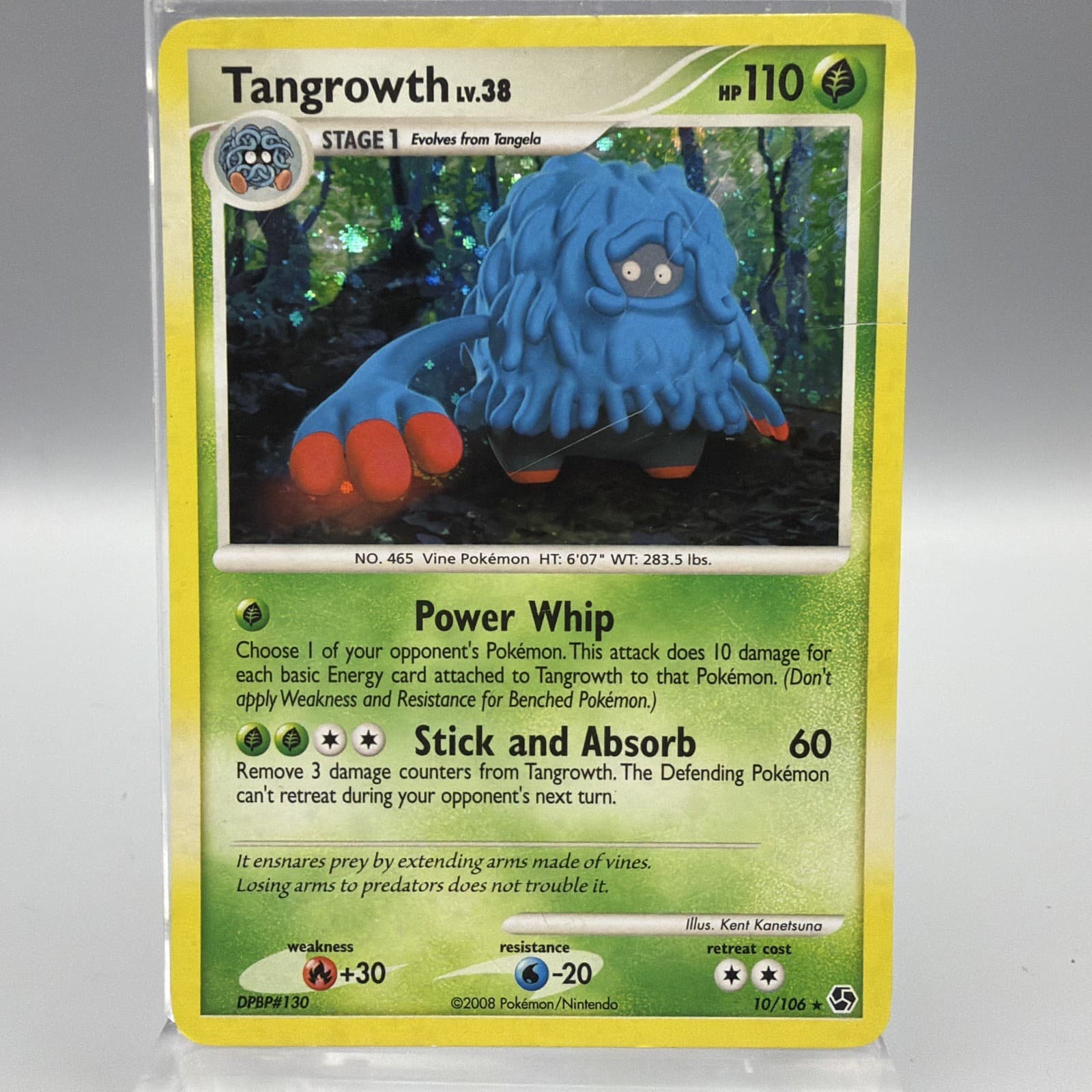 Tangrowth 10/106 Holo Rare Great Encounters Pokemon 2008 Moderately Played