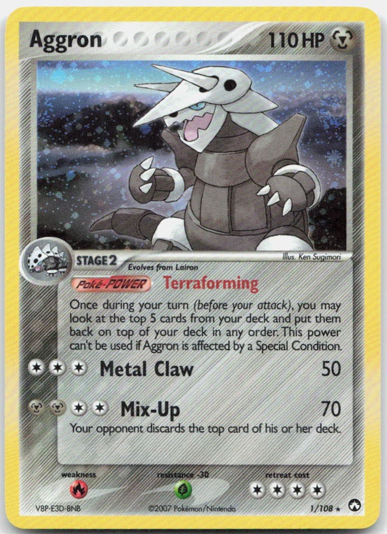 Aggron 1/108 Holo Rare Power Keepers Pokemon Near Mint