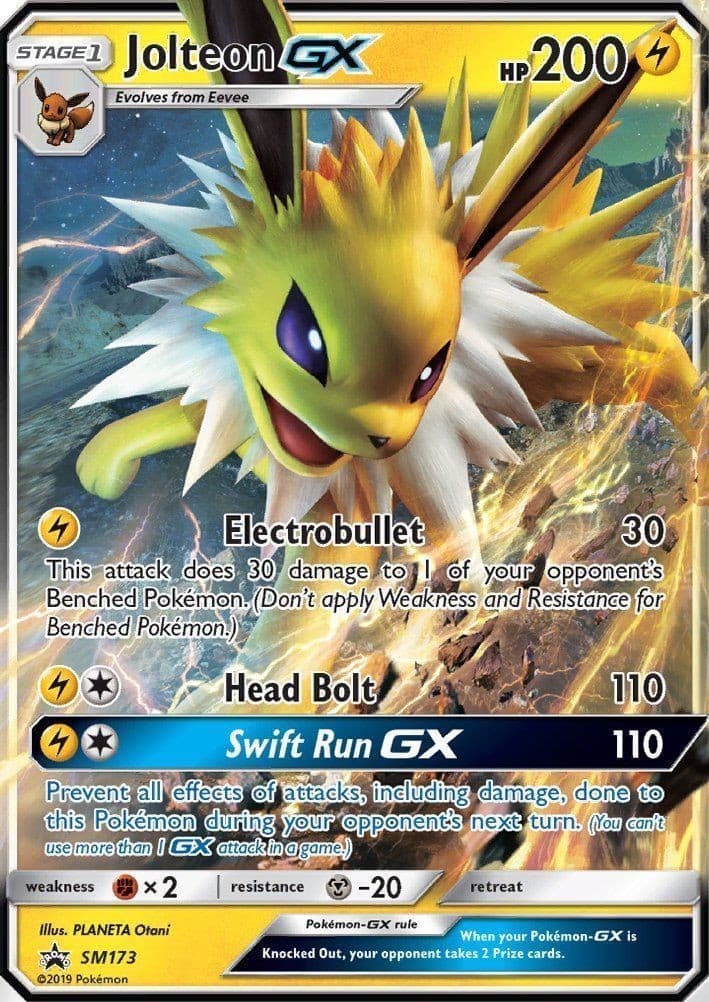 NM-Mint Jolteon GX - SM173 - SM Black Star Promo Pokemon SM Promos