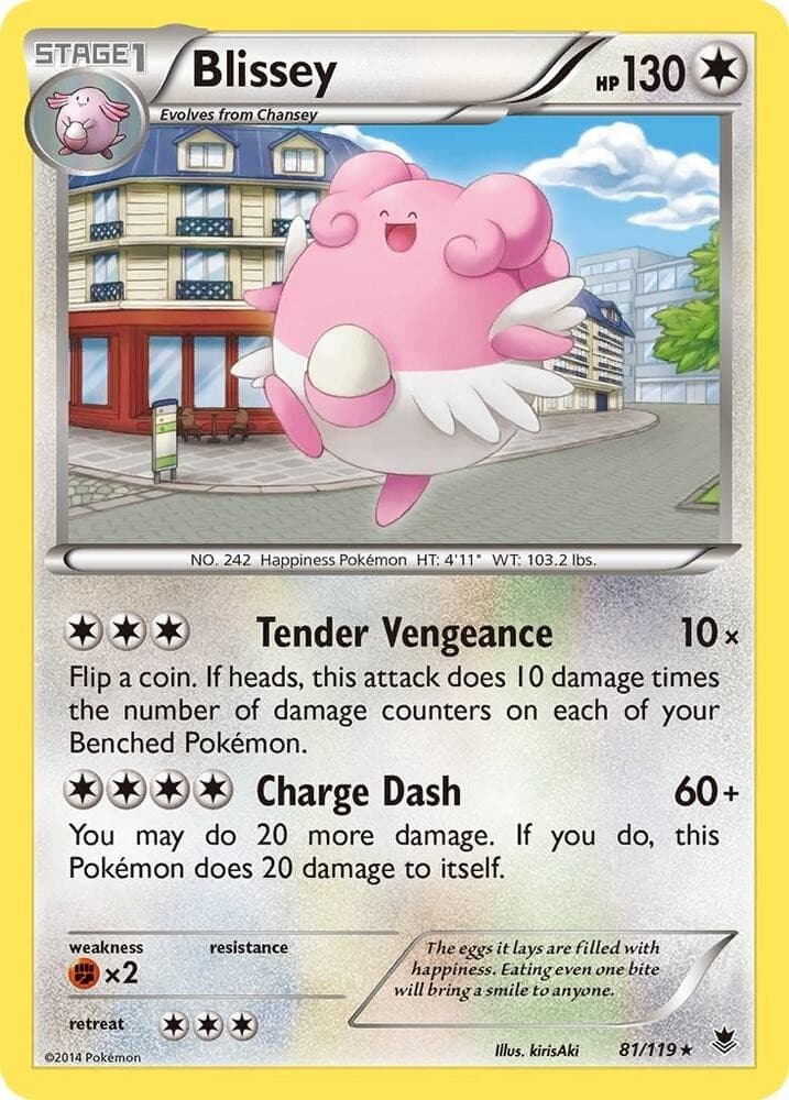 Blissey 81/119 Rare Phantom Forces Pokemon Heavily Played