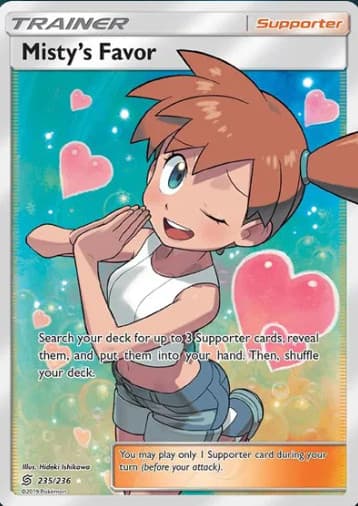 Misty's Favor (Full Art) 235/236 SM - Unified Minds 2019 Pokemon TCG NM.