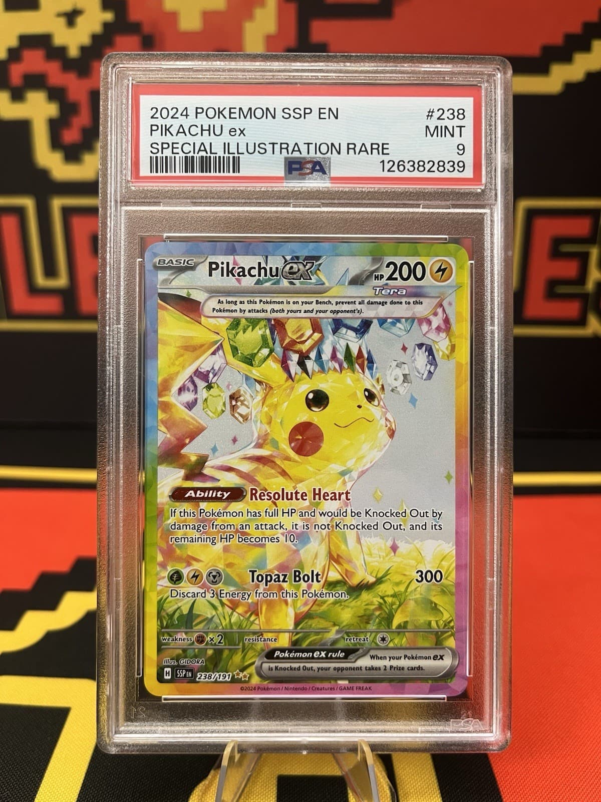 Pikachu ex 238/191 Sv08: Surging Sparks Holo PSA 9