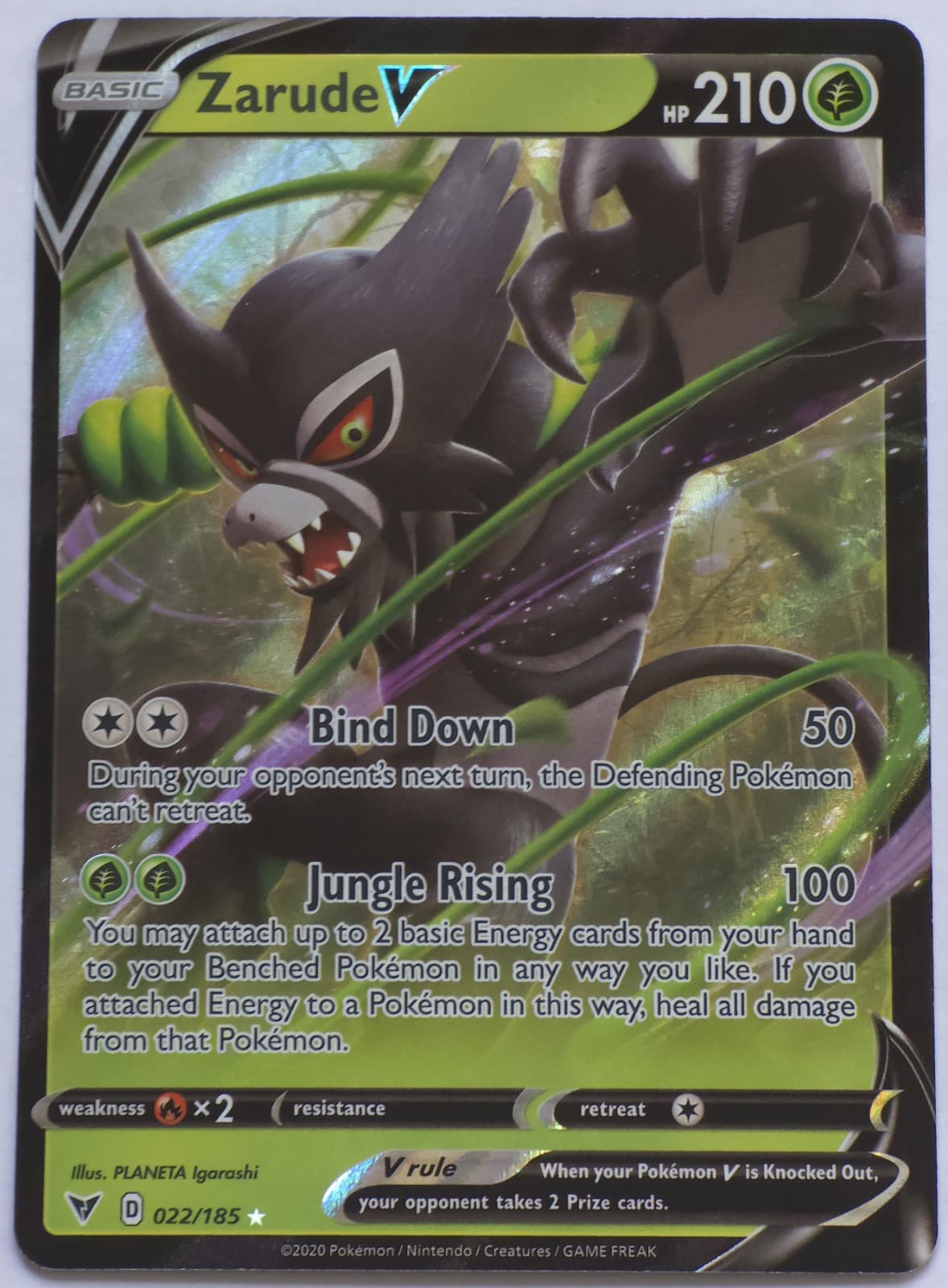 Zarude V 22/185 Ultra Rare Vivid Voltage Pokémon TCG Near Mint
