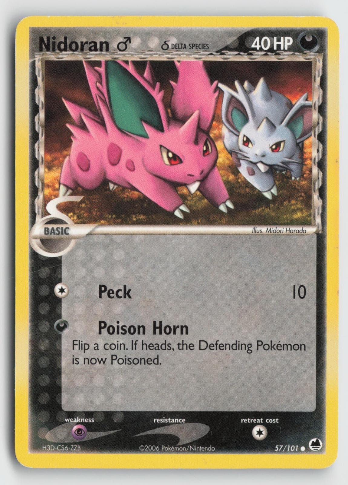Pokemon TCG Nidoran M 57/101 Common Dragon Frontiers MP