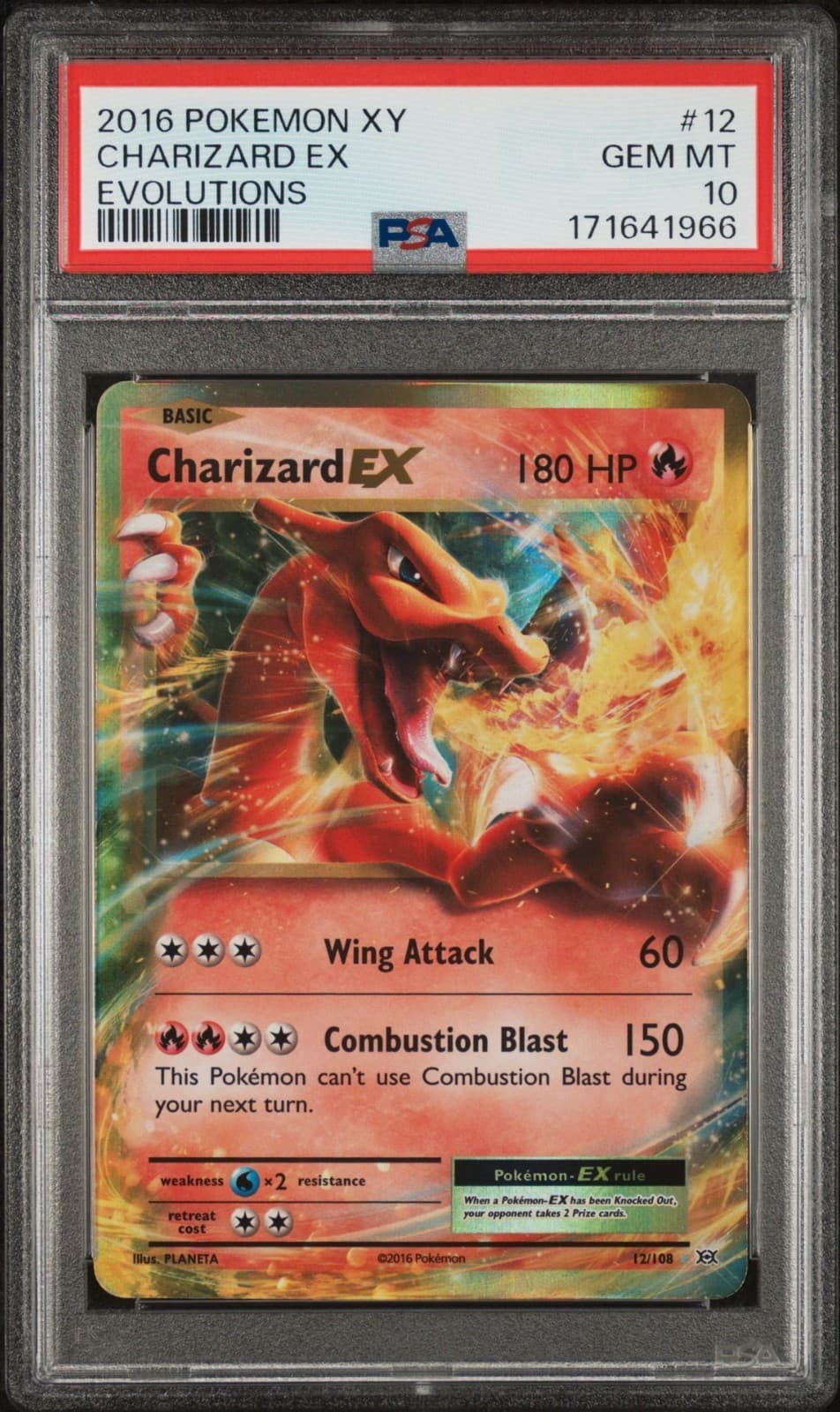 Charizard EX 12/108 Evolutions Holo PSA 10