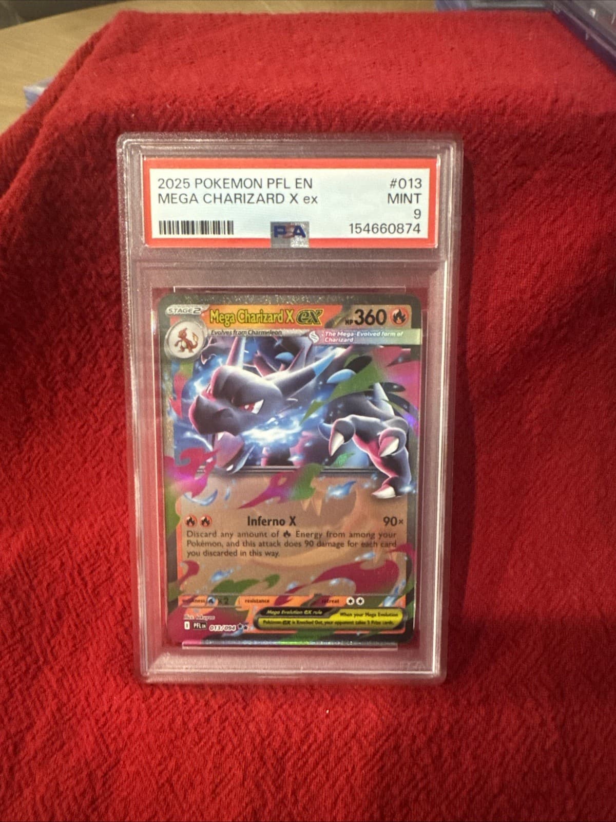 PSA 9 MINT Pokemon Phantasmal Flames Mega Charizard X EX Double Rare #013/094