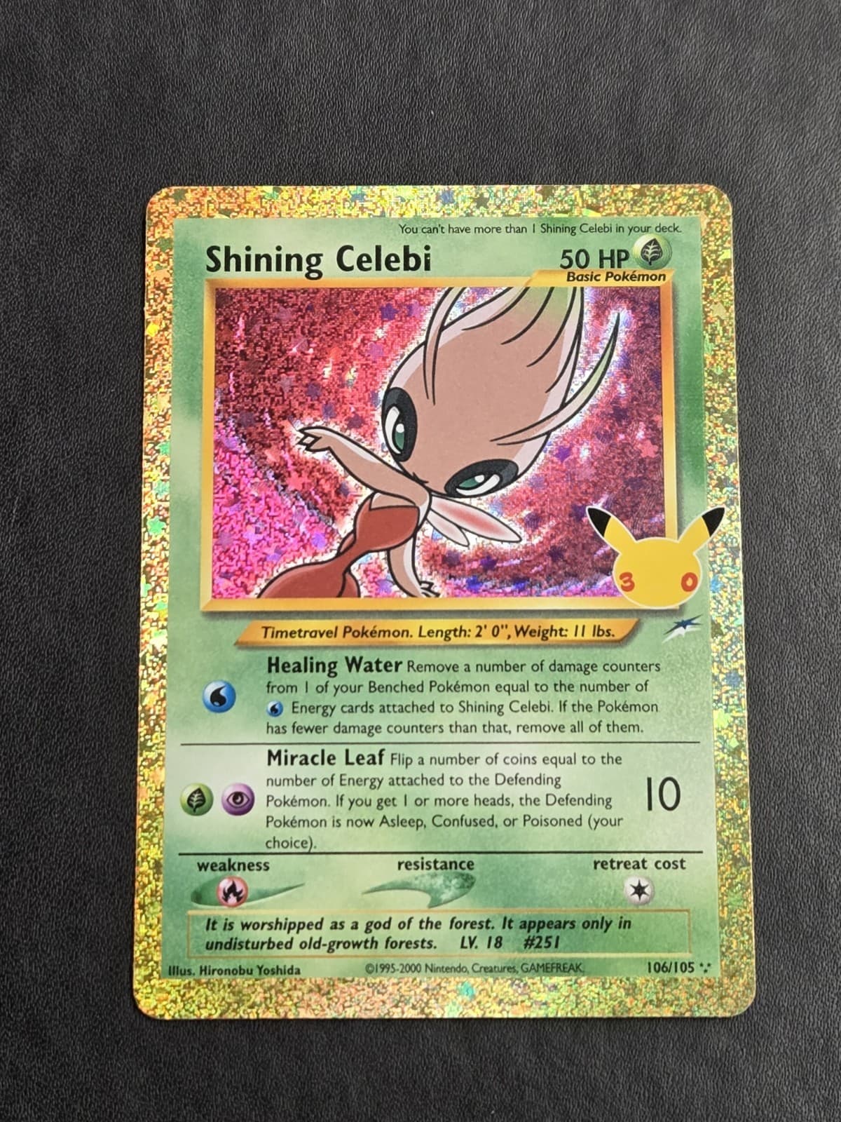 Pokémon Shining Celebi 106/105 30th Celebration Classic Collection Holo NM