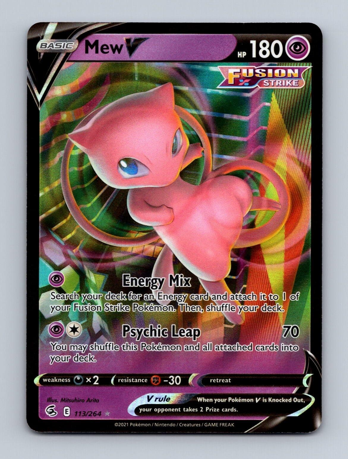 MEW V 113/264 HOLO UR FUSION STRIKE POKEMON NM/M