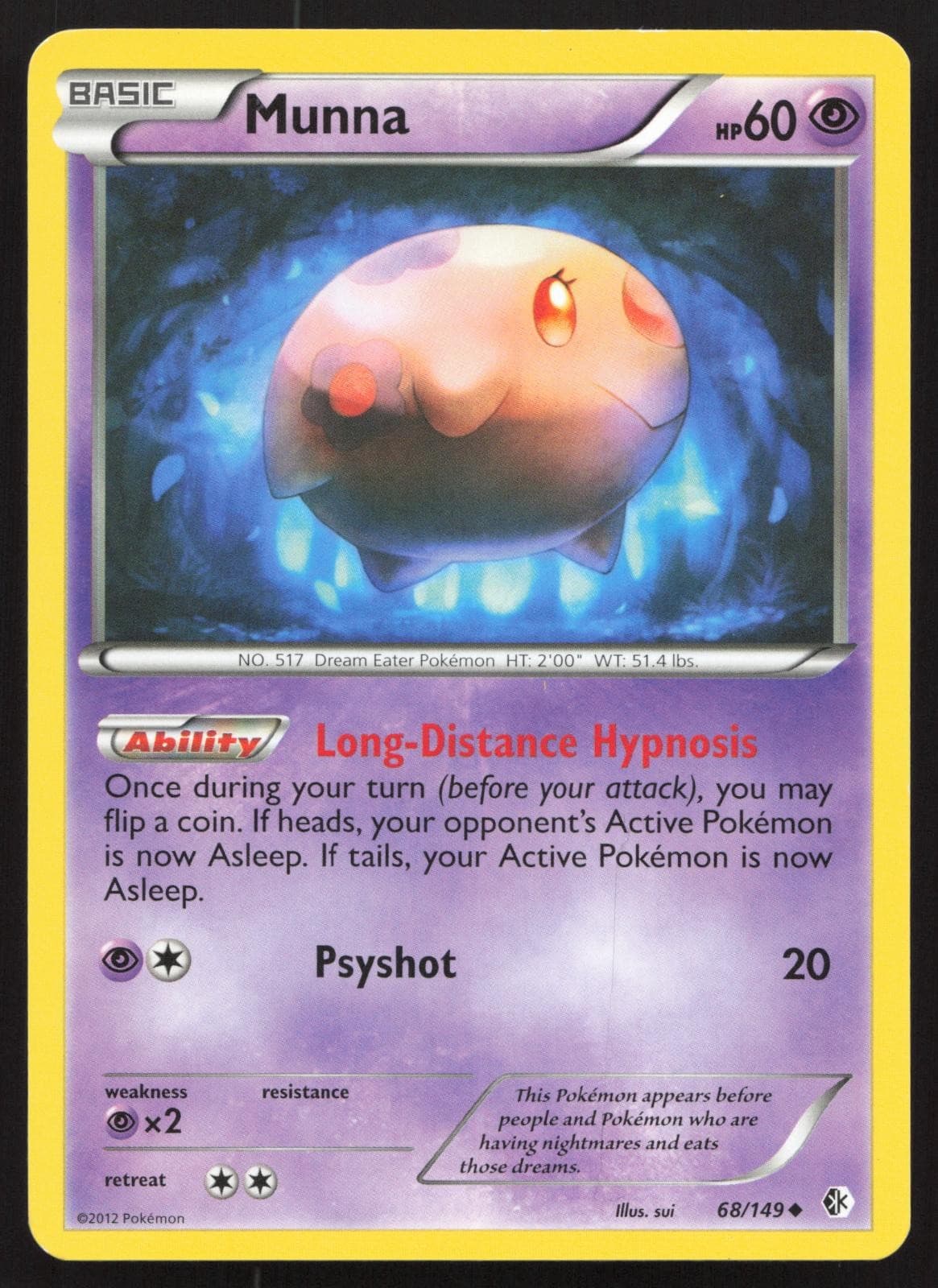 Munna 68/149 Uncommon Boundaries Crossed Pokemon LP