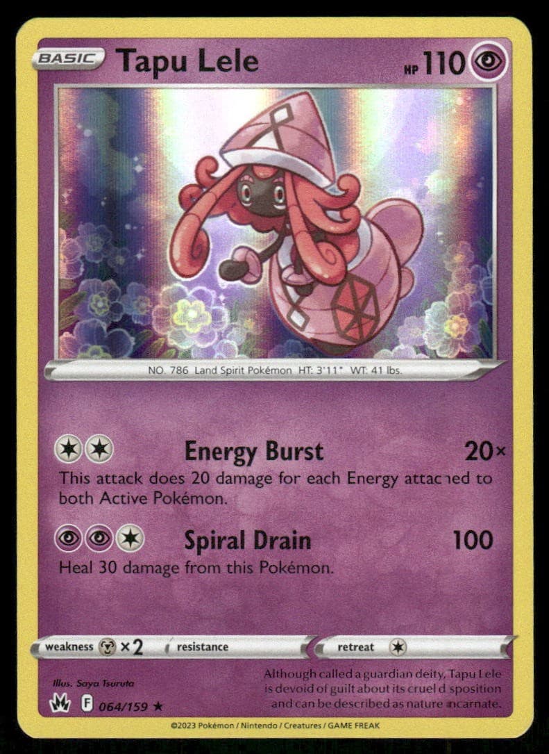 Tapu Lele 064/159 - Crown Zenith - Holo Rare NM