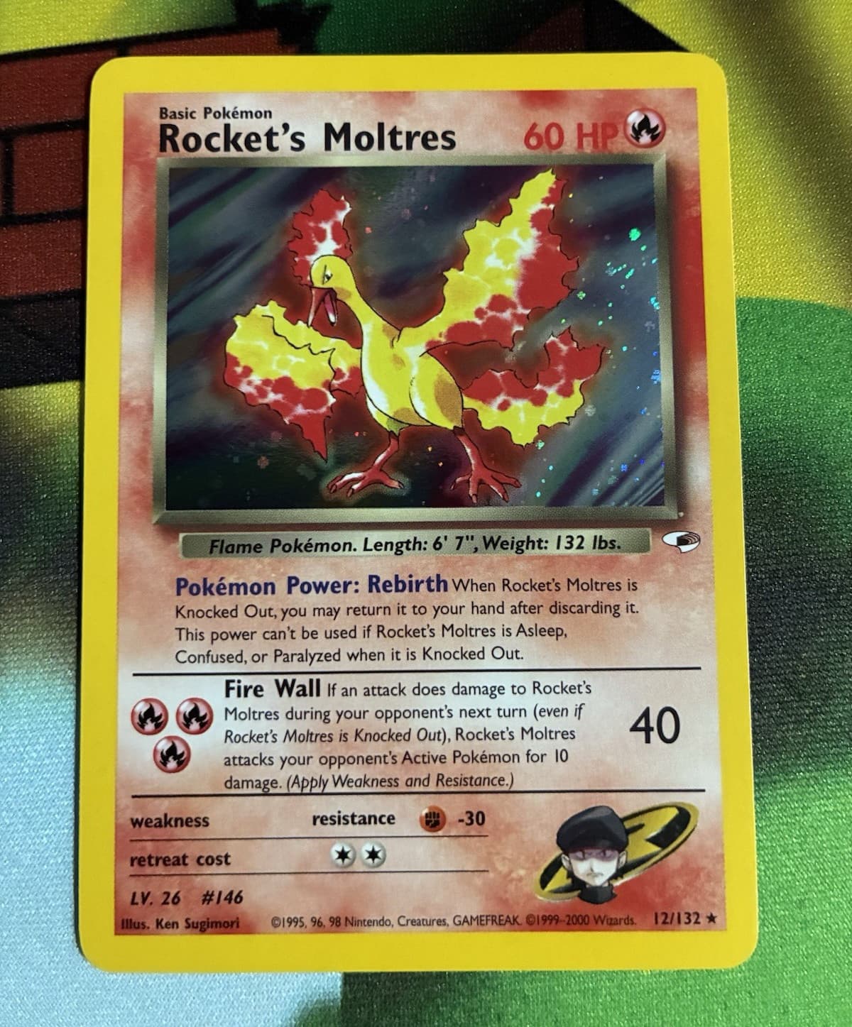 Rocket's Moltres Pokemon - Gym Heroes 12/132 NM/NM-