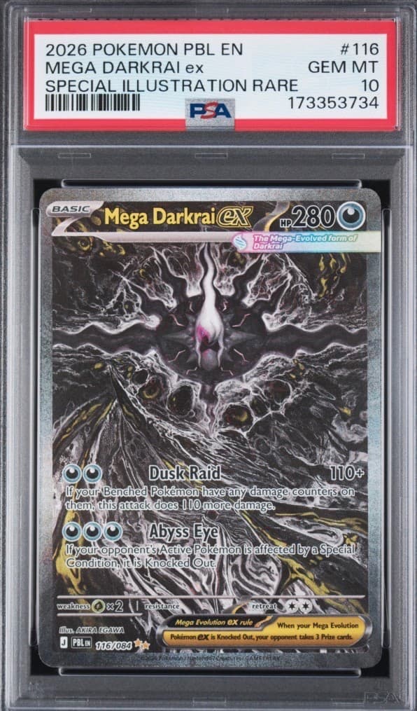 2026 Mega Darkrai ex 116/084 Me05: Pitch Black SIR EN PSA 10 GEM MINT