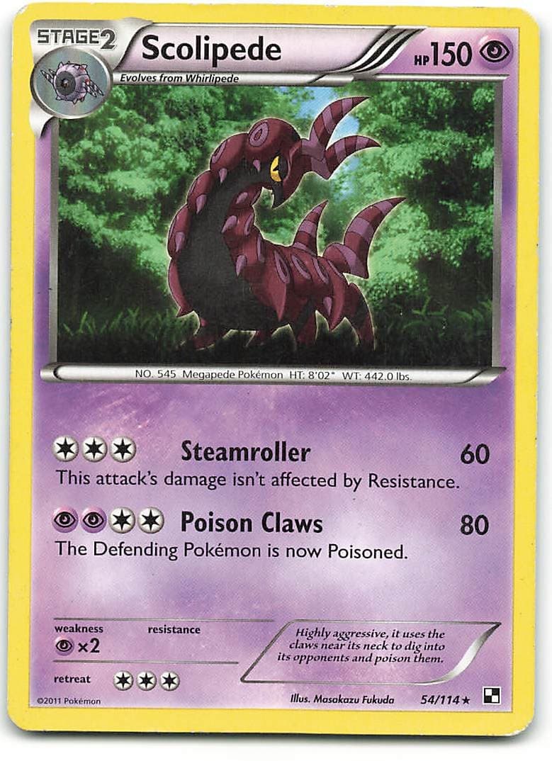 Scolipede 54/114 Rare Black & White Pokemon
