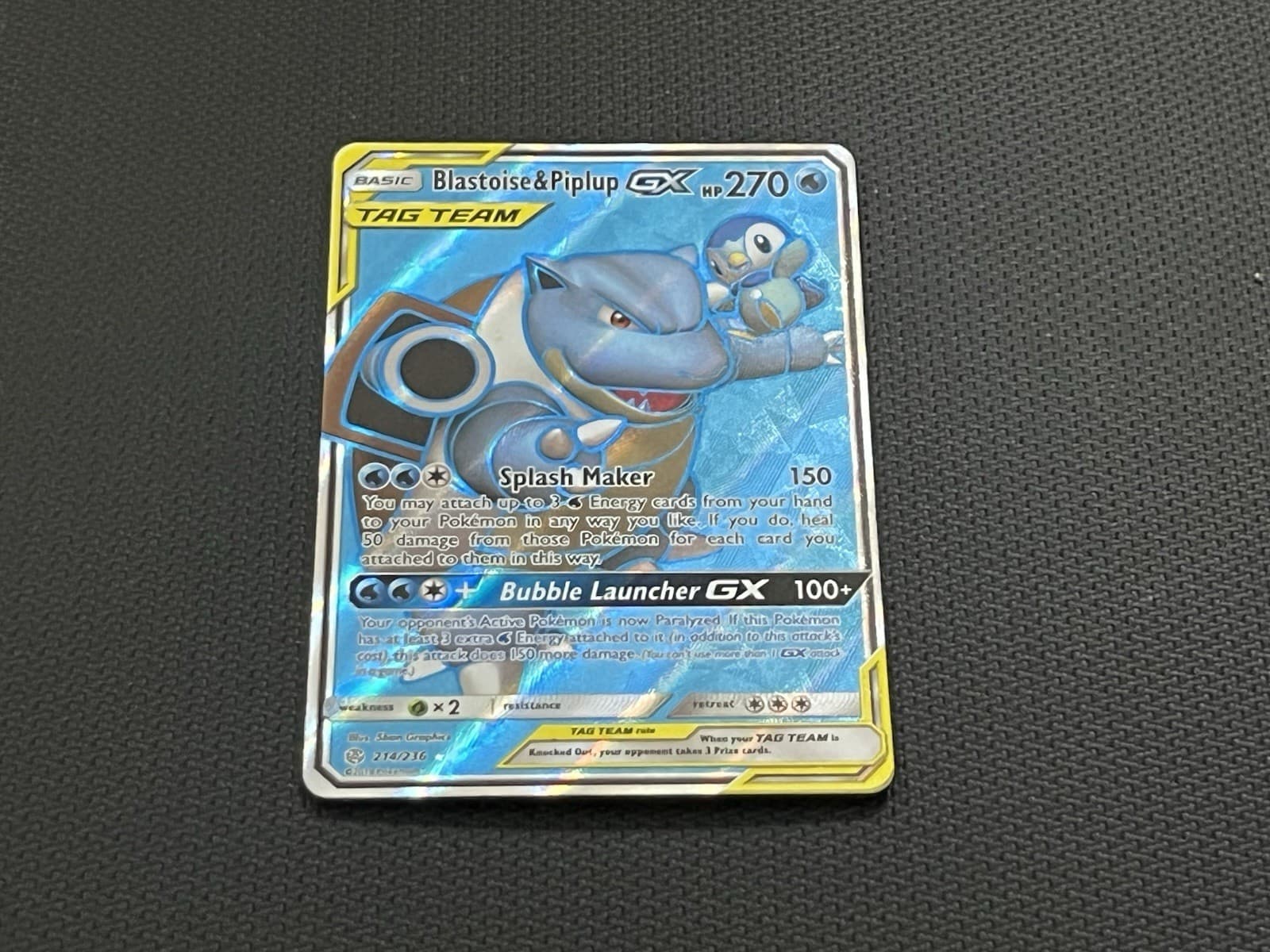 Blastoise & Piplup GX (Full Art) 214/236 Sm-Cosmic Eclipse Holo