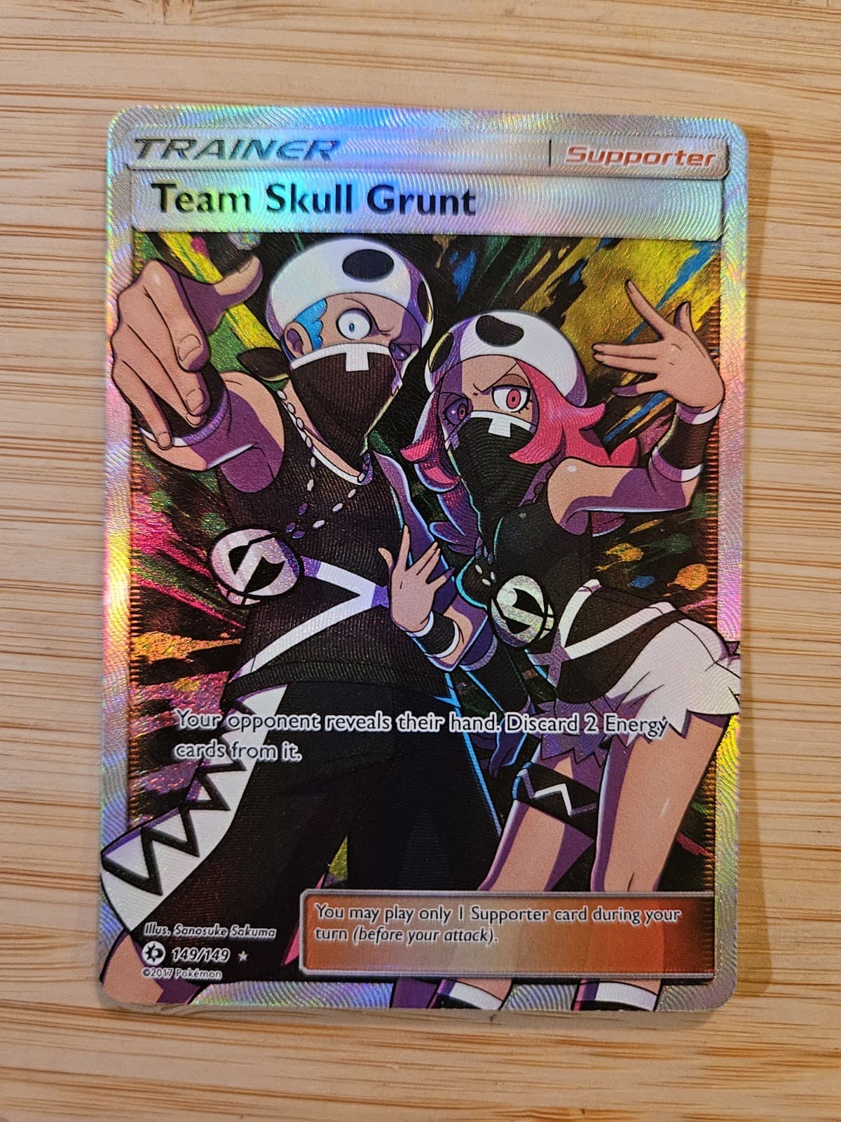 Team Skull Grunt 149/149 Sun & Moon Base Set NM Full Art Pokemon Card