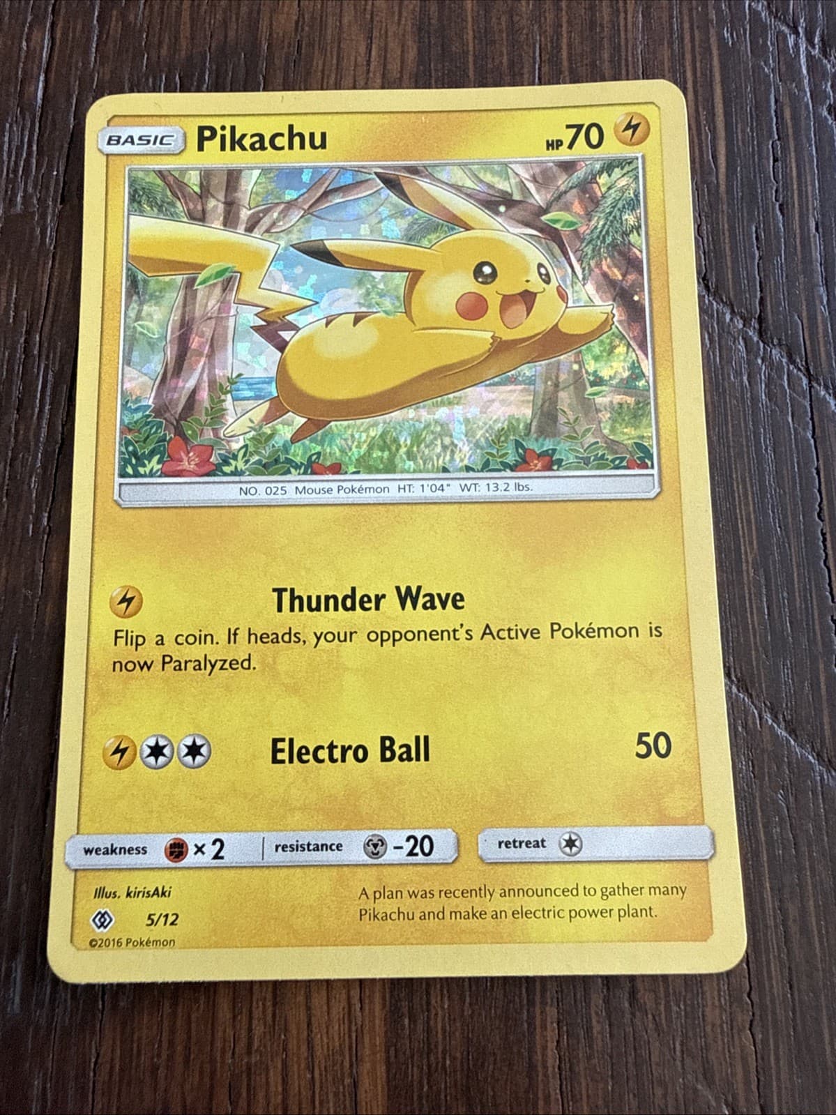 2016 Pokémon TCG - Pikachu 5/12 McDonald’s Promo Holo