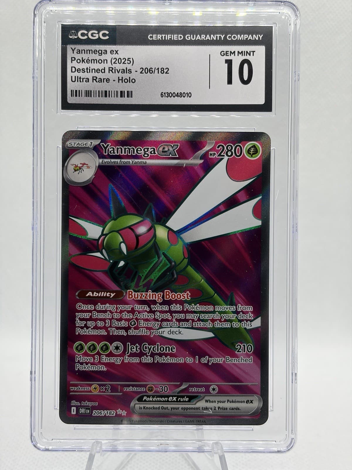 CGC 10 Yanmega ex 206/182 Sv10: Destined Rivals Ultra Rare Holo English 2025