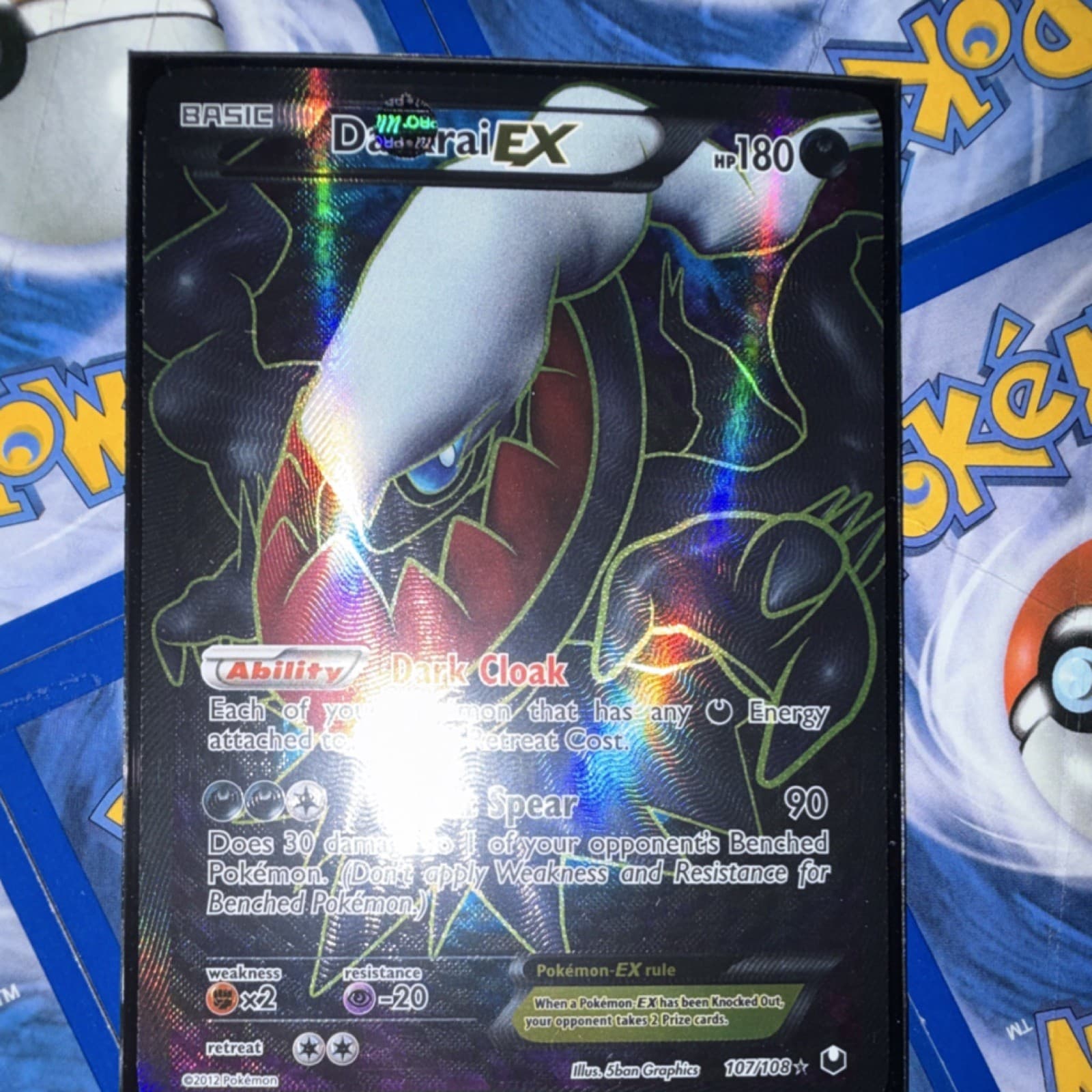 Pokémon Darkrai EX Full Art Ultra Rare Holo 107/108 Dark Explorers Card