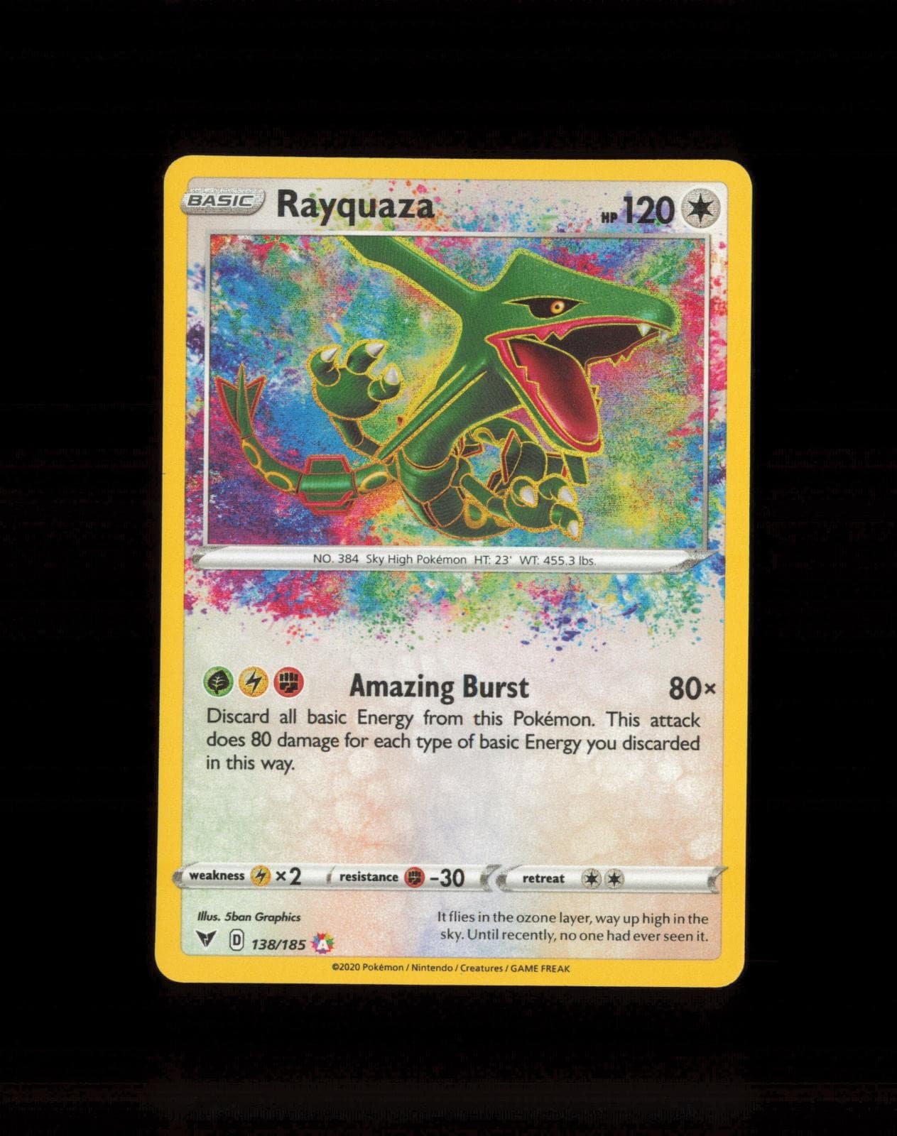 2020 Pokemon Vivid Voltage Rayquaza 138/185 Holo NM