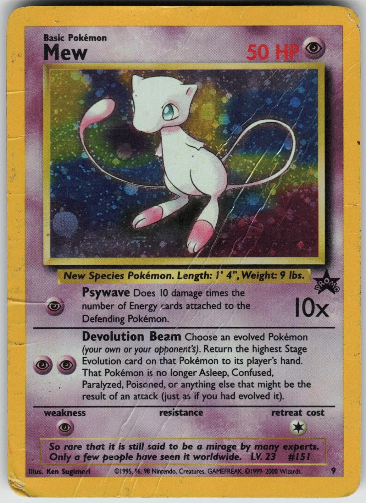 Mew 9 Promo Wizards Black Star Promos Pokemon Holo Heavily Played
