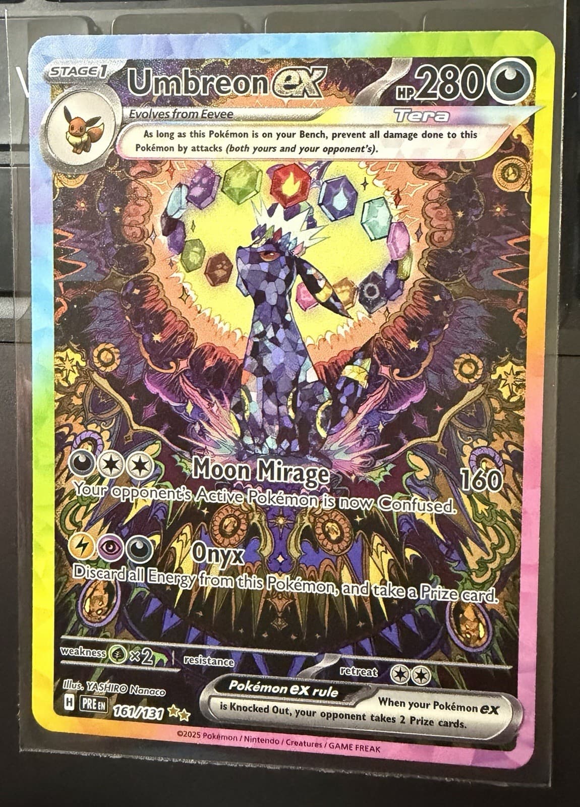 2025 POKEMON PRISMATIC EVOLUTIONS UMBREON EX 161/131! SPECIAL ILLUSTRATIONS RARE