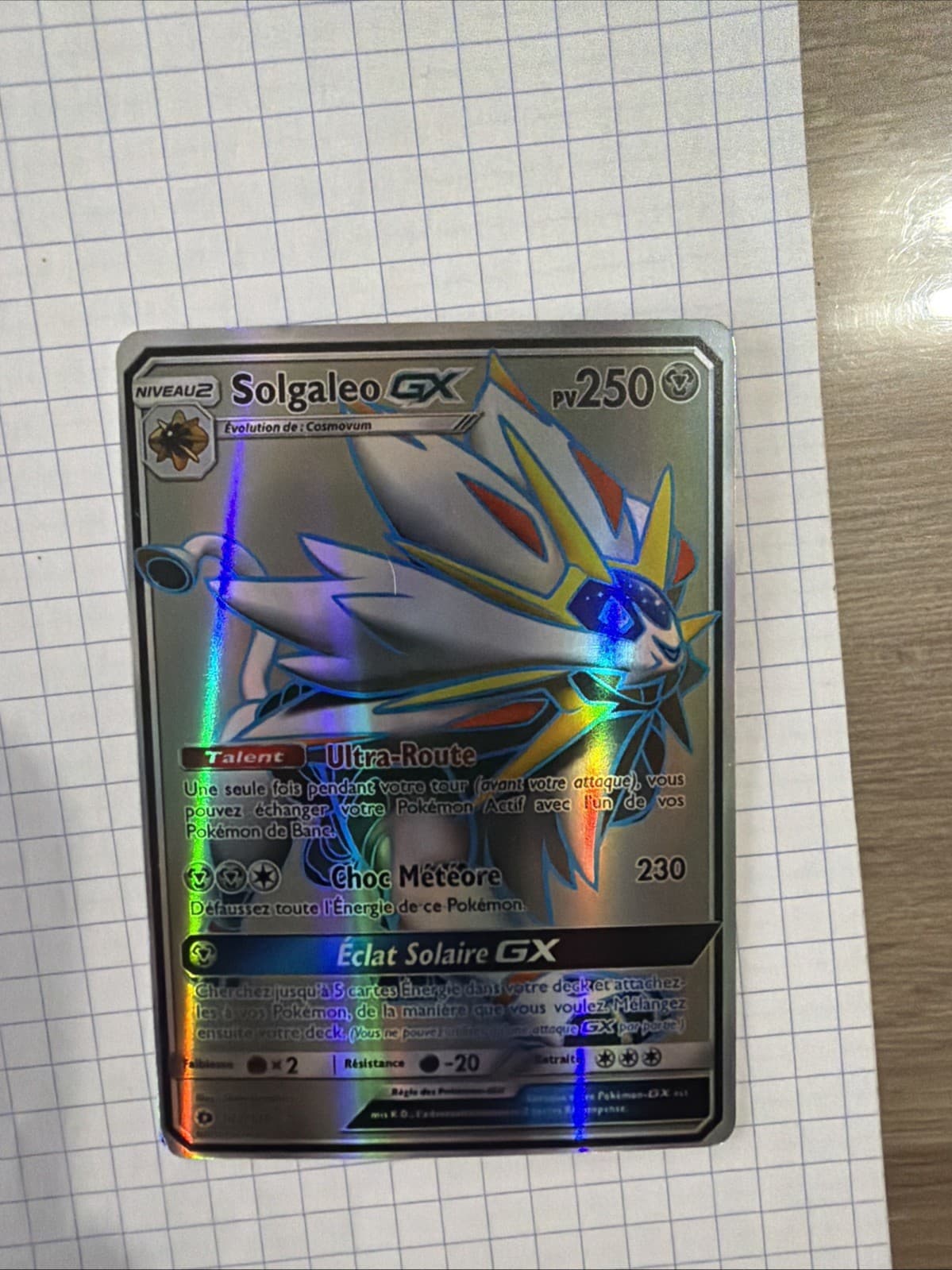 Carte Pokémon Solgaléo GX 143/149 SL01 Soleil et Lune Fr Parfait état