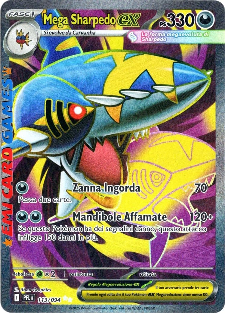 MEGA SHARPEDO ex 113/094 - PFL - ITA - Fiamme Spettrali - POKEMON - Italiano
