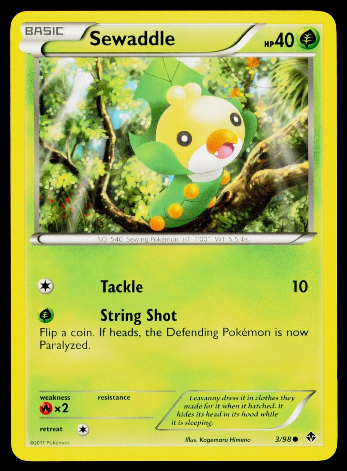 Sewaddle - 3/98 NM Common Emerging Powers Pokemon
