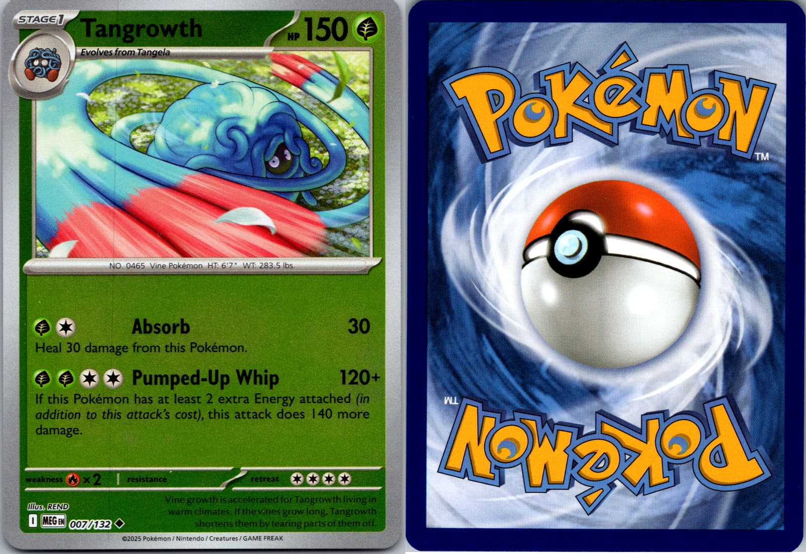 2025 Pokémon Tangrowth 007/132 Mega Evolution Non-Holo NM