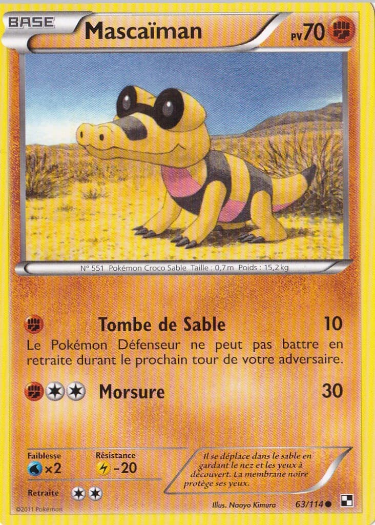 Mascaiman - N&B: Noir et Blanc - 63/114 - Carte Pokemon Française