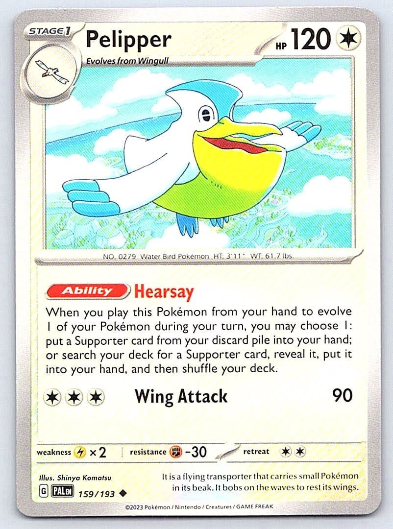 PELIPPER 159/193 PALDEA EVOLVED POKEMON TCG CARD