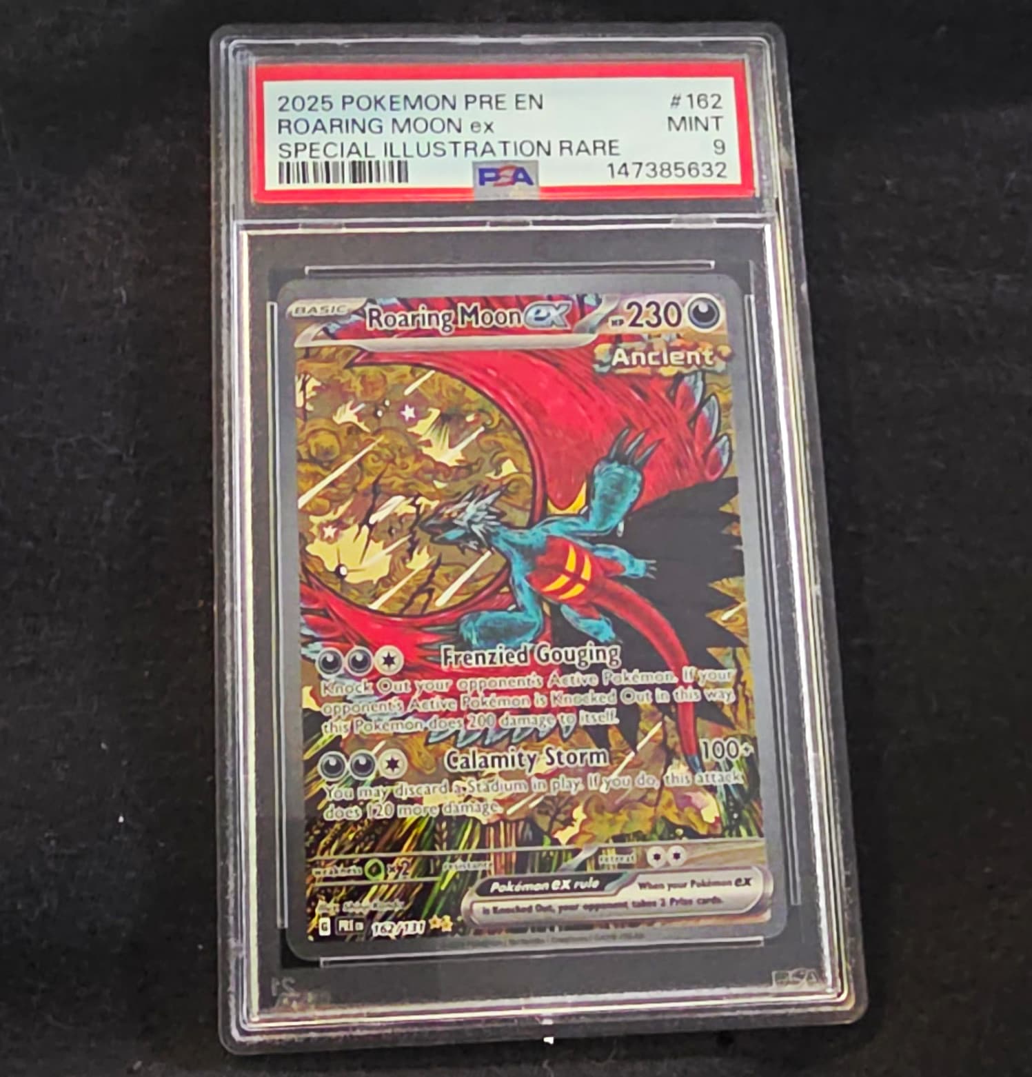 Pokemon PSA 9 2025 Sv Prismatic Evolutions Roaring Moon ex 162/131 SIR EN
