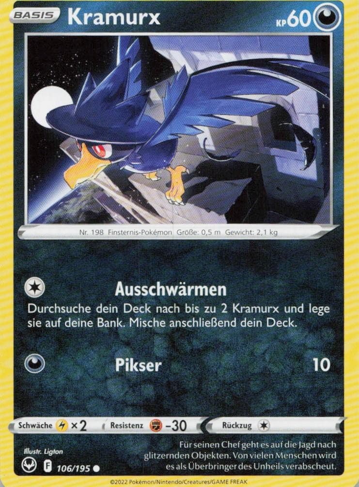 Pokémon Kramurx Silberne Sturmwinde #106 NM DE