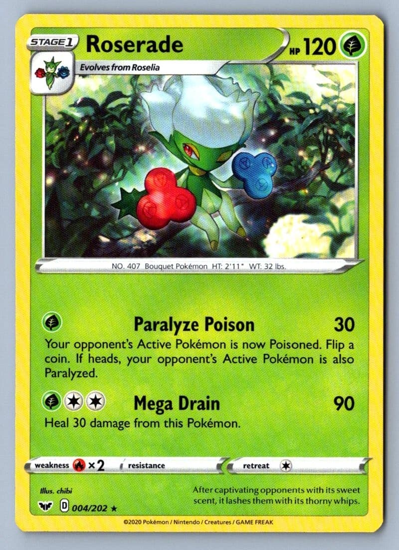 Roserade 4/202 Sword & Shield Pokemon NM