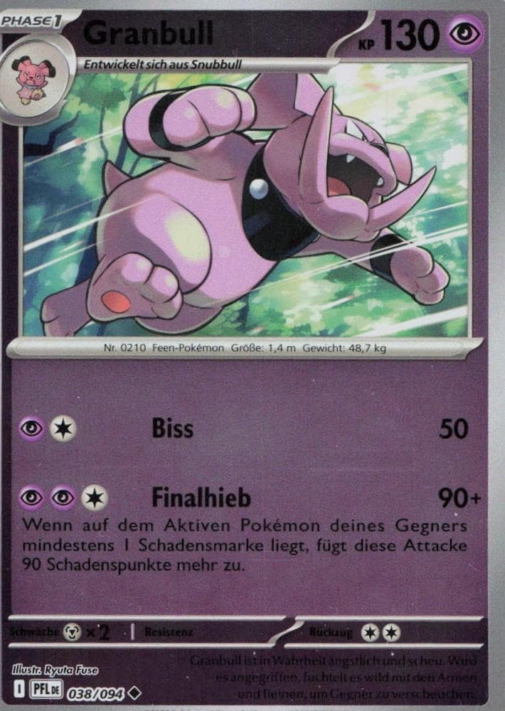Pokémon Granbull Fatale Flammen #38 NM DE