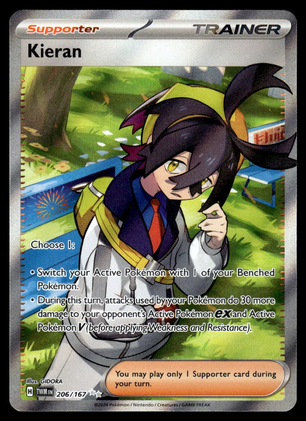 Kieran 206/167 SV Twilight Masquerade Ultra Rare Pokemon Card - NM