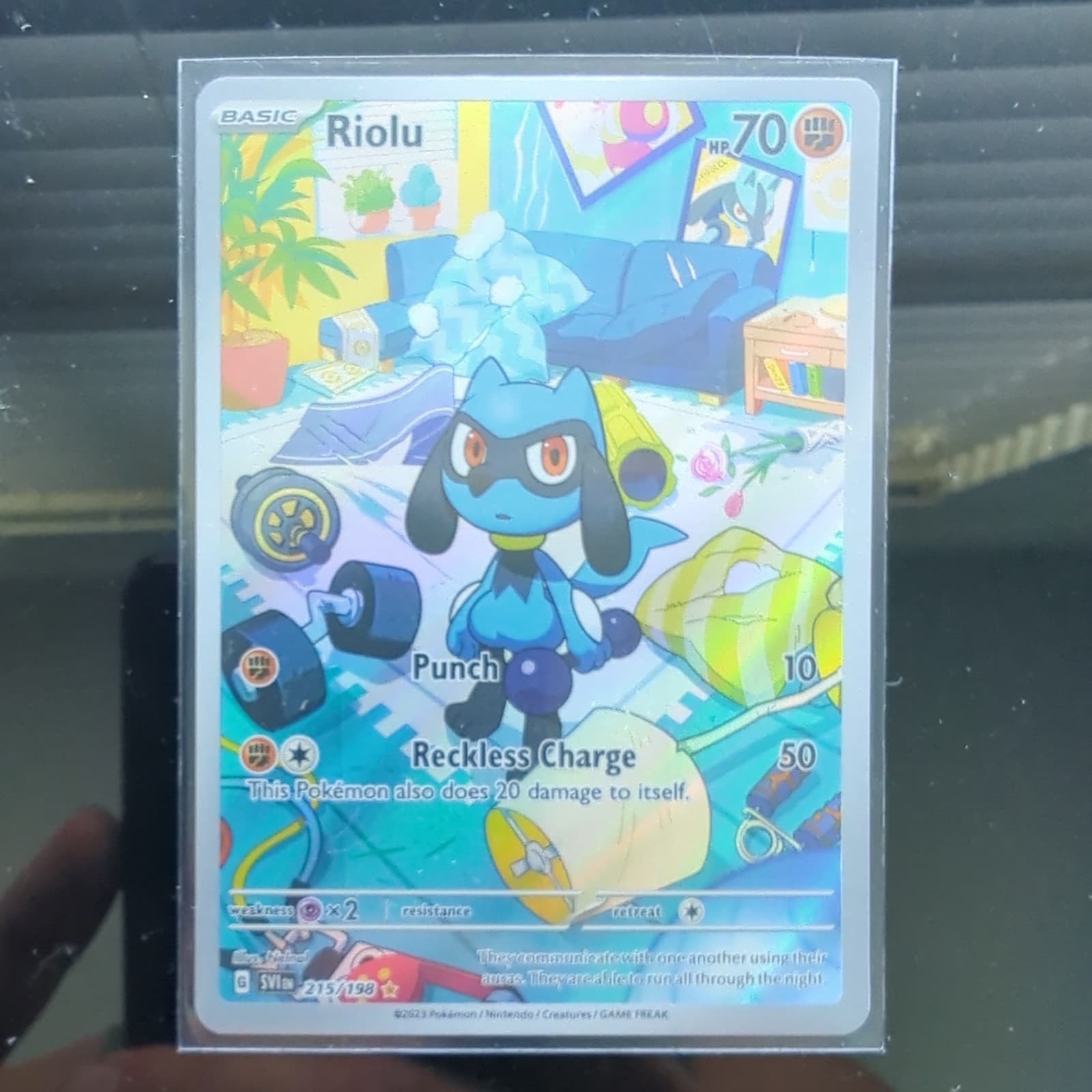 Pokemon TCG Riolu 215/198 Scarlet & Violet Illustration Rare NM A