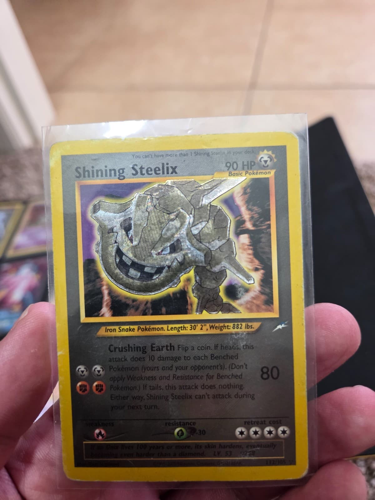 Shining Steelix 112/105 Neo Destiny Holo Ultra Rare Pokemon TCG Nintendo vintage