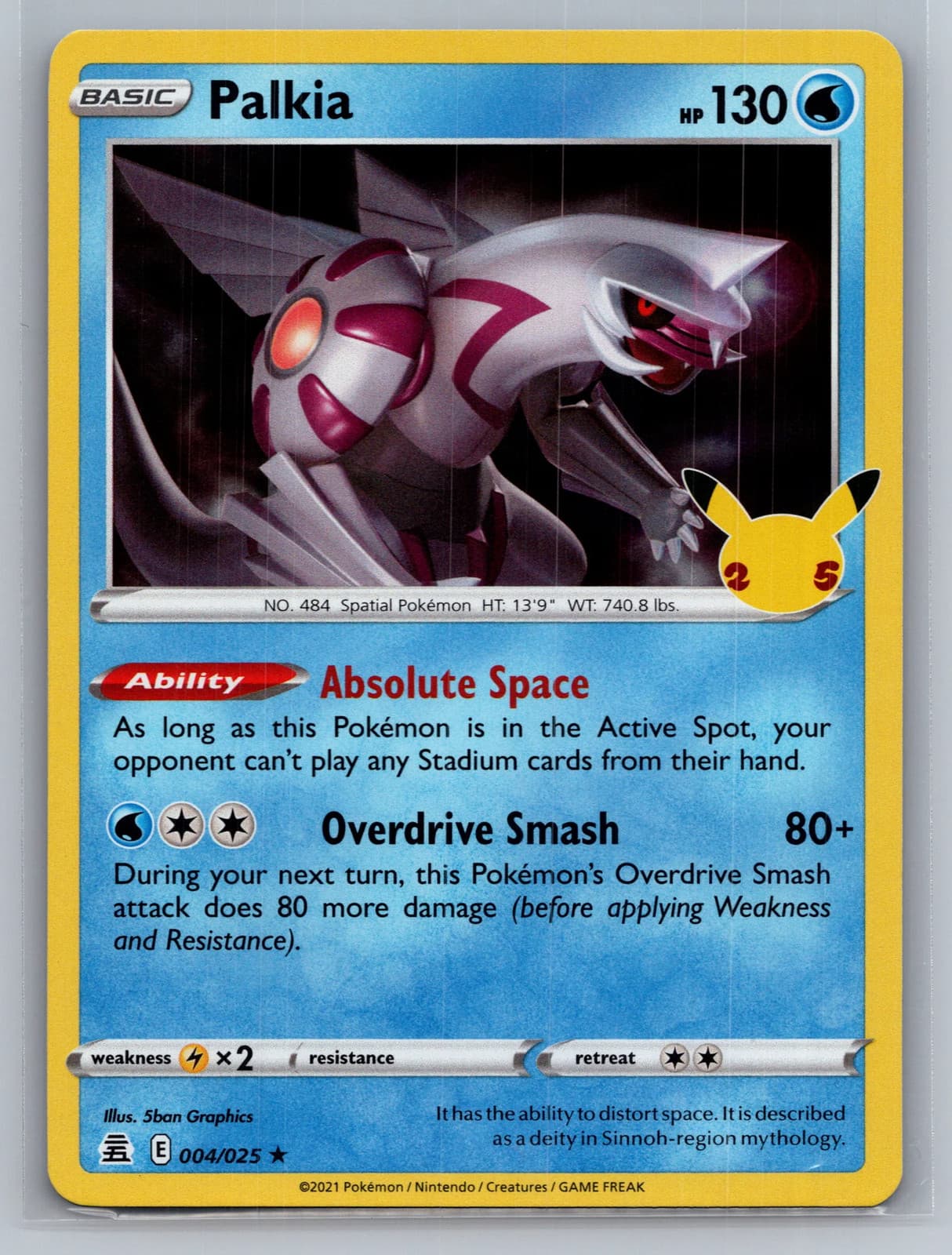 Palkia 4/25 Celebrations Holo Rare Pokemon TCG NM