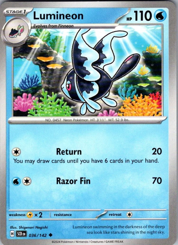 Lumineon Stellar Crown 36/142 Uncommon Pokemon Near Mint