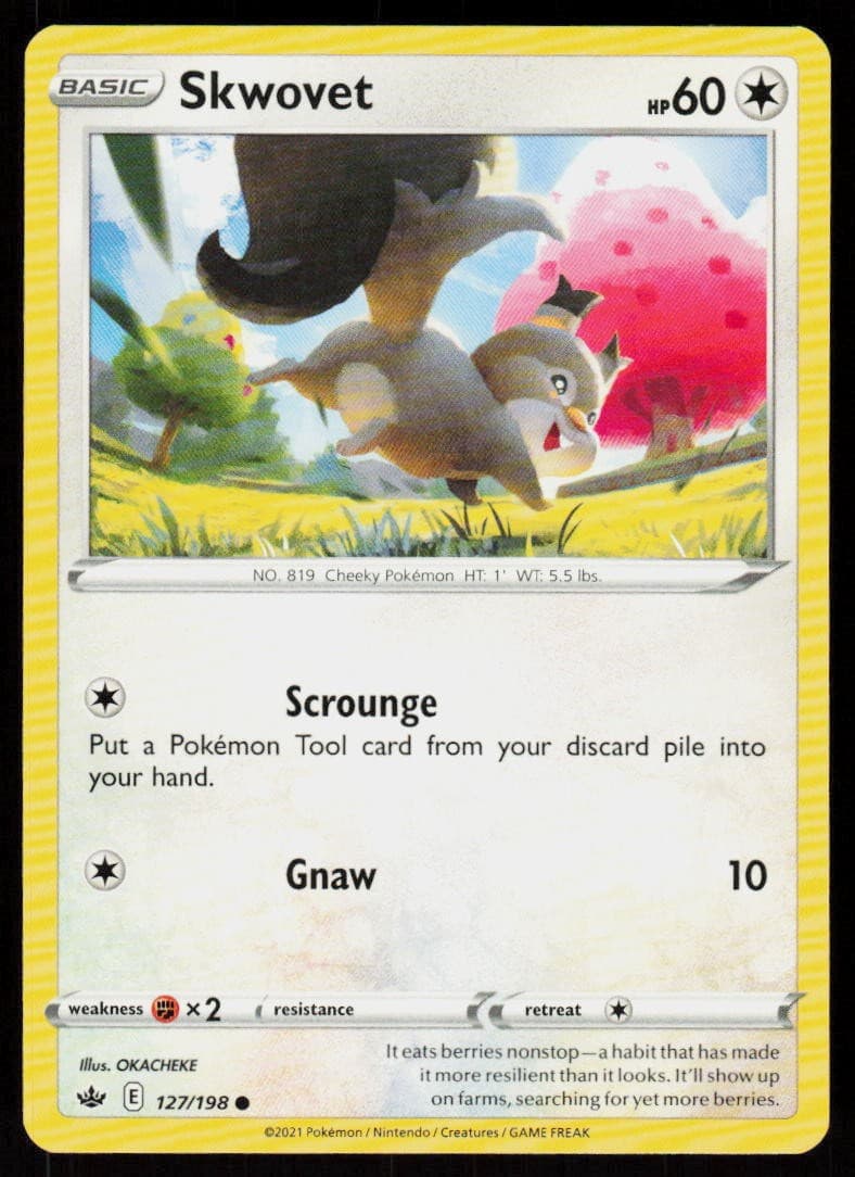 Skwovet 127/198 Common Chilling Reign Pokemon Lightly Played