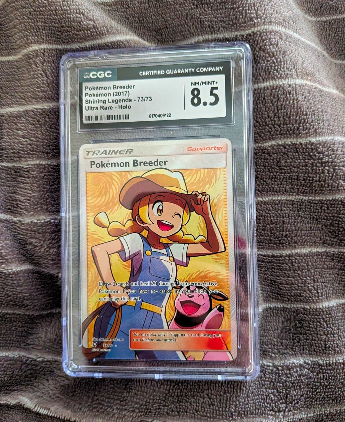 CGC 8.5 Pokemon Breeder 73/73 Shining Legends 2017 English Holo Ultra Rare