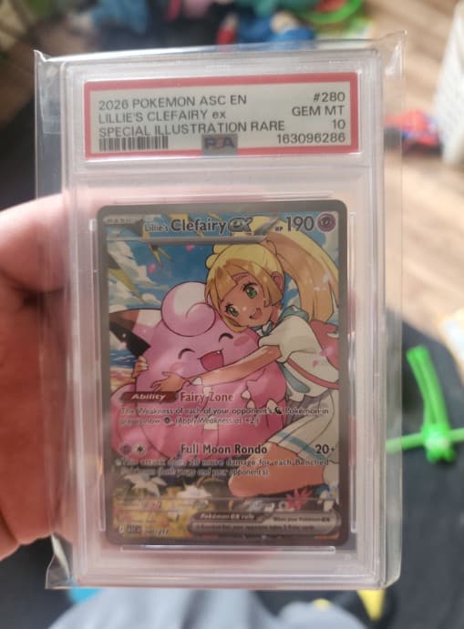 Pokemon TCG Lillie's Clefairy ex 280/217 Me: Ascended Heroes EN SIR Holo PSA 10