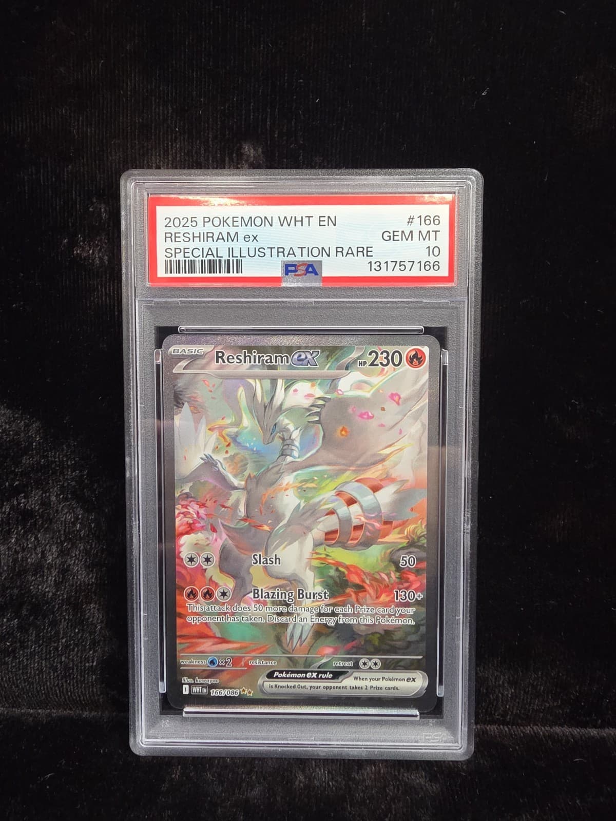 2025 Pokémon White Flare RESHIRAM EX #166 SIR PSA 10 Gem Mint