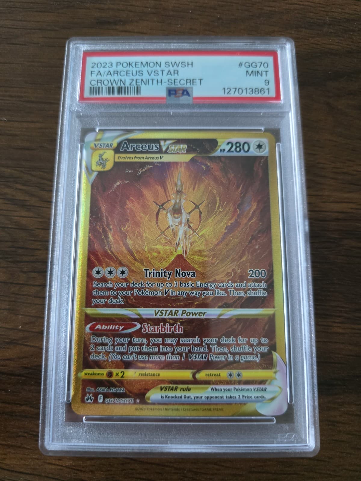 Pokémon TCG Arceus VSTAR Crown Zenith GG70/GG70 Secret Rare PSA 9