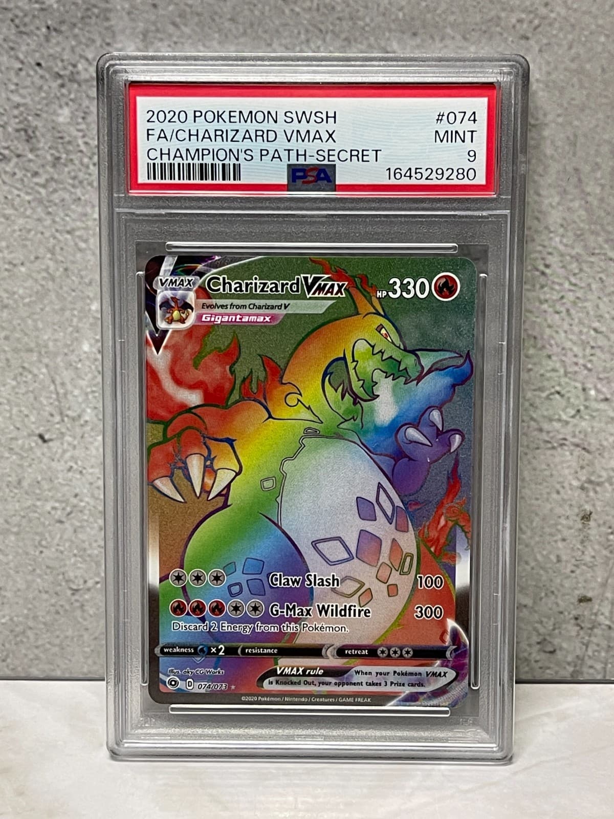 2020 Pokemon SWSH Champion's Path Charizard VMAX 074/073 Secret PSA 9 (Mint)